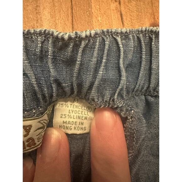 Tommy Bahama Women’s Joggers Linen Blend Size Medium Poncho Pants Chambray Relax - Picture 8 of 16